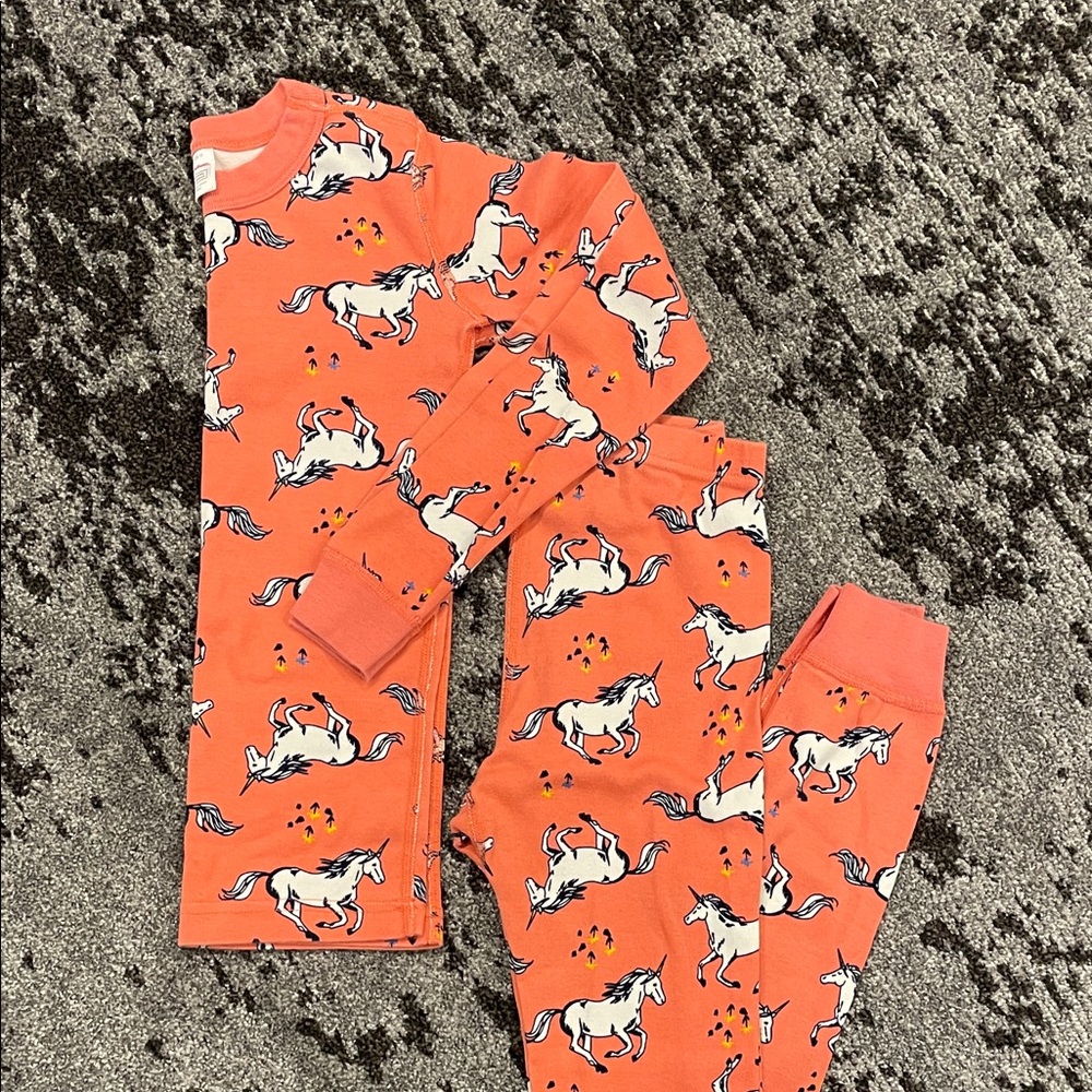 Hannah Andersson, Kids Unicorn Pajamas - salmon pink